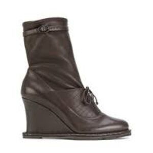 Bottega Veneta Espresso Barolo Calf Wedge Booties